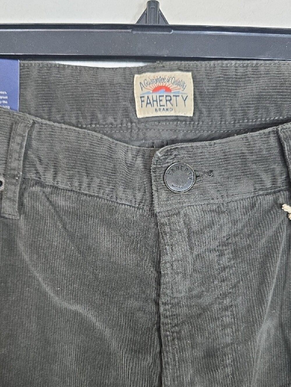 Faherty Men’s Corduroy Pants — Charcoal 33x30 - Picture 3 of 6
